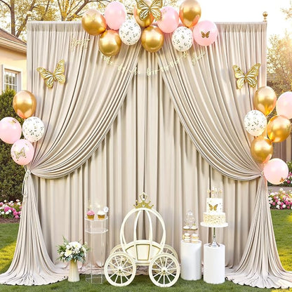 50ft×12ft Beige Backdrop Curtain - Image 5