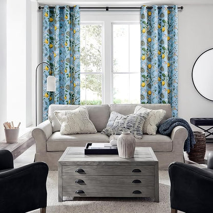 Topfinel Blue Patterned Curtains 2 Pages 96 Inches Long Blackout Heat Block - Image 5