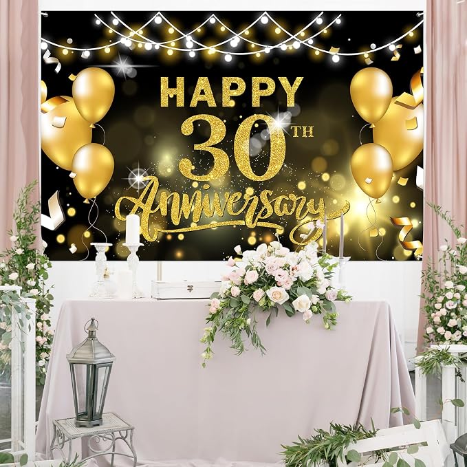 WeBenison Happy 30th Anniversary Backdrop 30th Wedding Anniversary Photography - Image 4