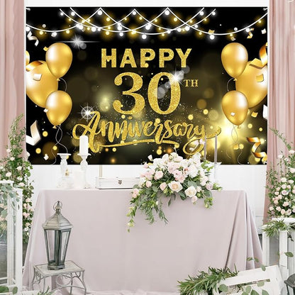 WeBenison Happy 30th Anniversary Backdrop 30th Wedding Anniversary Photography - Image 4