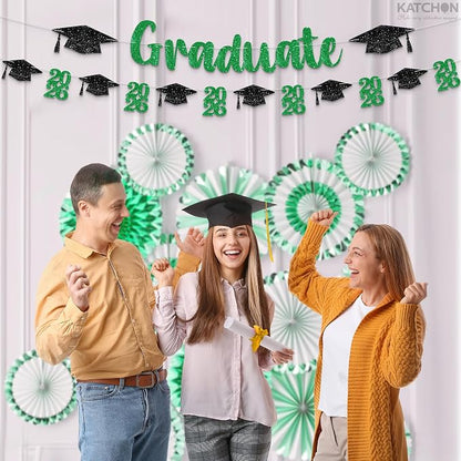 KatchOn Green and Black Graduation Banner 10 Feet | Glitter, Congrats Grad - Image 6
