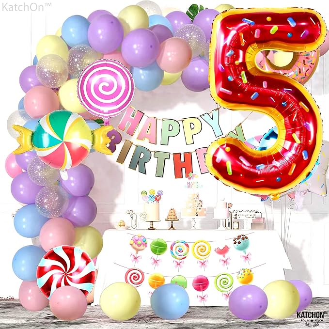 KatchOn Donut Number 5 Balloon 40 Inch | 5th Birthday Balloon - Image 5