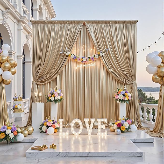 20x10FT Champagne Sequin Backdrop Curtain - Image 8