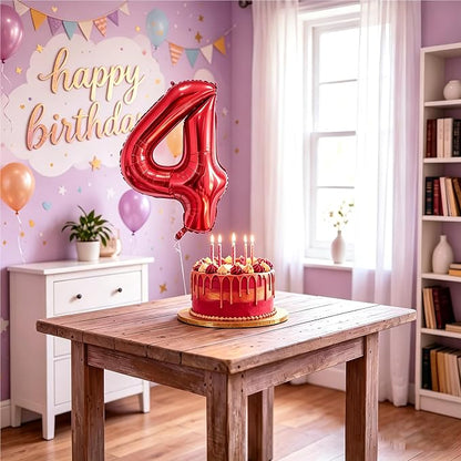 Number Balloons Red Party Balloon - Image 7