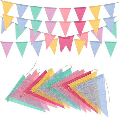 8 Strings 96 Feet Pastel Pennant Banner Flags by Unknown