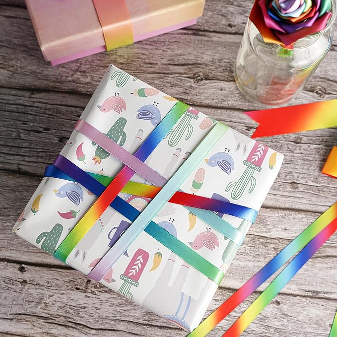 Rainbow Ribbon Rainbow Thin Satin Ribbon 3/8 inch Colored Ribbons - Image 4