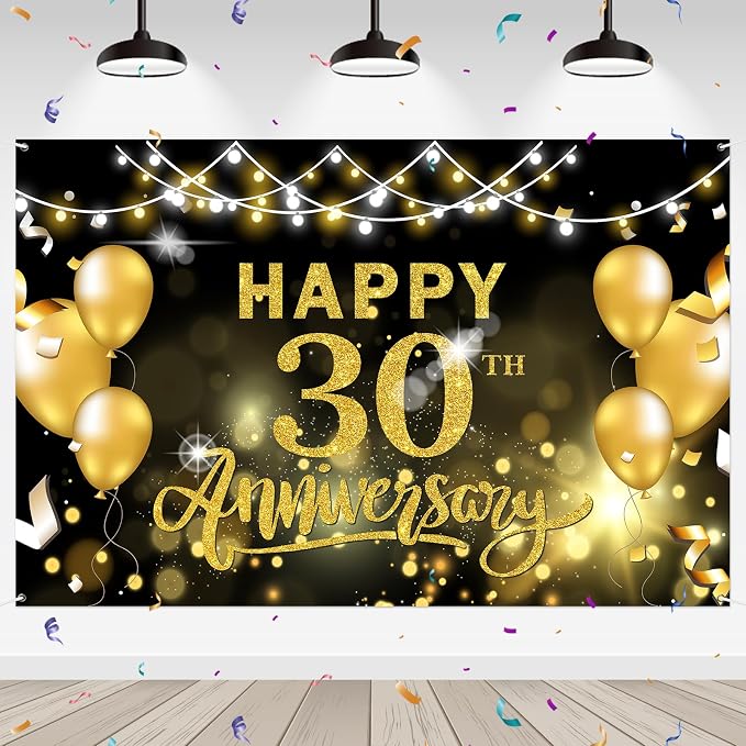 WeBenison Happy 30th Anniversary Backdrop 30th Wedding Anniversary Photography by WeBenison