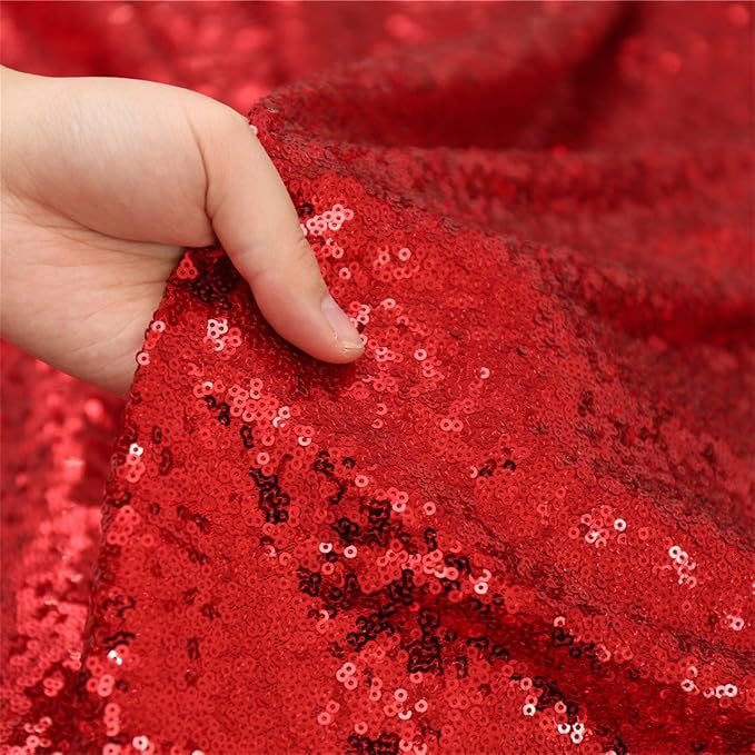 Eternal Beauty Red 3mm Sequin Backdrop 6x6 Ft - Image 8