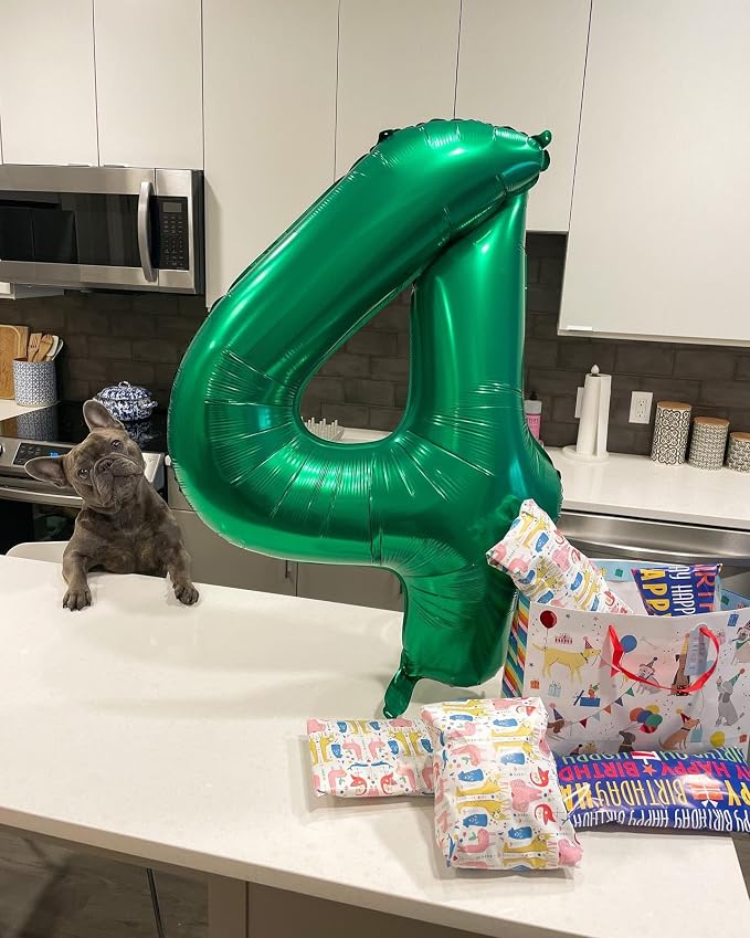 Green Number 4 Balloon 40 Inch, 4th Birthday Party Decorations Men Women | Foil - Image 7