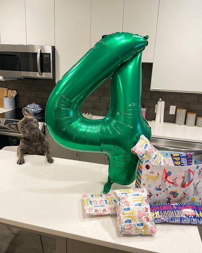 Green Number 4 Balloon 40 Inch - Image 3