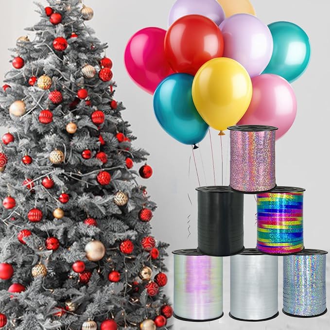 500 Yards Iridescent White Ribbons Curling Ribbon, 1/5" Holographic Curly - Image 7