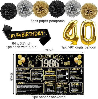 Zirtorei 40th Birthday Decorations - Image 3