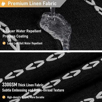 72x78 Long Boho Farmhouse Linen Heavy Duty Shower Curtain, 330GSM Linen Blend - Image 4