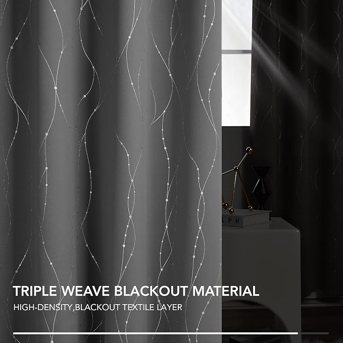 Deconovo Living Room Curtains 95 Inches Long, Thermal Insulated, Room Darkening - Image 4