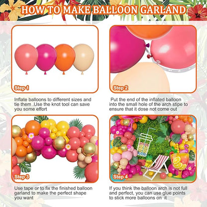 178Pcs Tropical Balloons Arch Garland Kit Luau Party Decorations | Aloha - Image 4