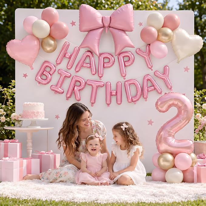 Dusty Pink Number 2 Balloon, 2nd Birthday Decorations - Image 6