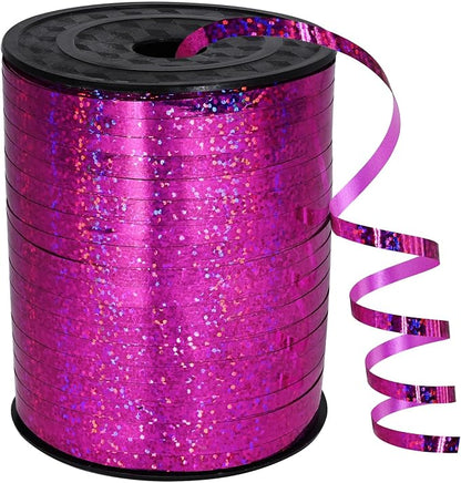 500 Yards Rose Pink Shiny Curling Ribbon Shiny Metallic Roll by Gliberli