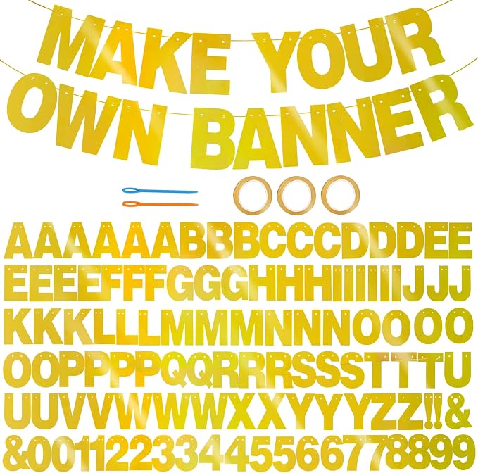 BEISHIDA Double-sided Gold 116PCS A-Z DIY Letter Custom Banner Party Decor | by Beishida