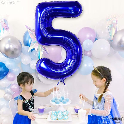 KatchOn Navy Blue Number 5 Balloon 40 Inch | 5th Birthday Decorations - Image 6