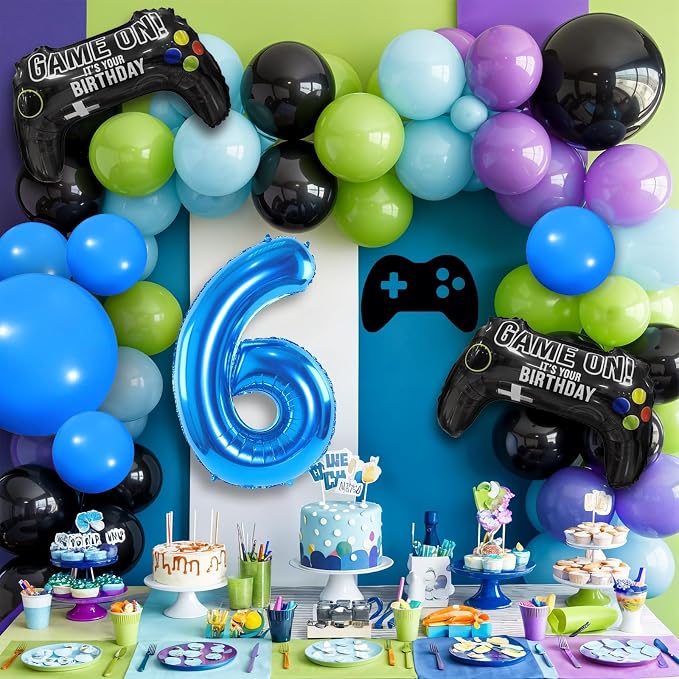 6th Birthday Video Game Balloons Arch Kit, 101 Pieces, Video Game Themed - Image 4