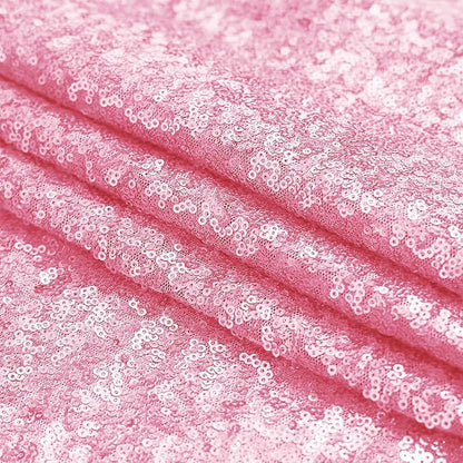 Sugargirl Matte Pink Sequin Backdrop Curtain 2 Panels 2FTx8FT Glitter Pink - Image 6