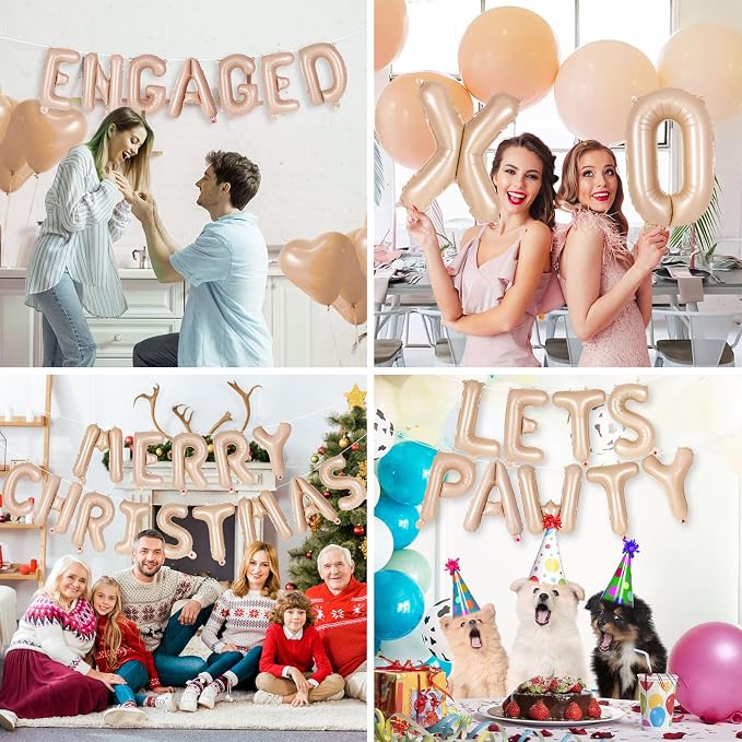 26 Pcs Caramel Letter Balloons, 16 Inch Foil Alphabet Letter Balloons, Letter - Image 7