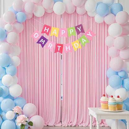 Asee'm Pink Backdrop Curtains Drapes - Image 5