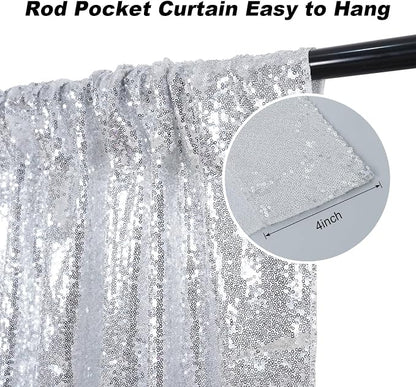 Silver Sequin Backdrop Curtains - Image 3