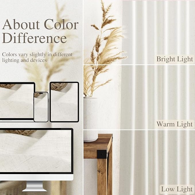 Linen Curtains 40 Inch Length for Short Window - Image 3