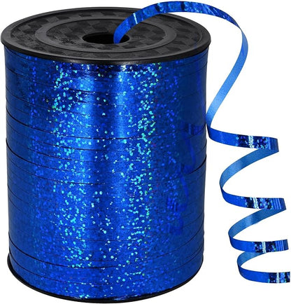 500 Yards Blue Shiny Curling Ribbon Shiny Metallic Roll by Gliberli
