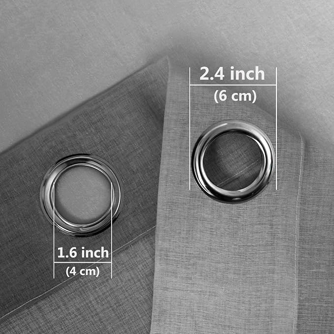 DWCN Ombre Faux Linen Sheer Curtains - Image 5