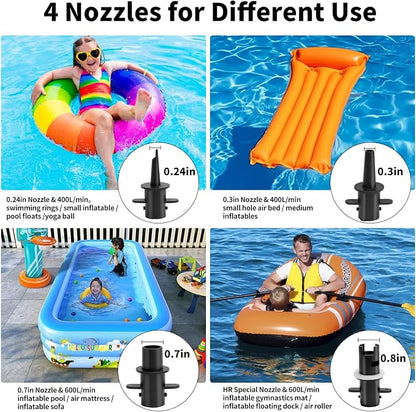 Electric Air Pump for Inflatables, 600W High Power Quick-Fill Air Pump | - Image 2