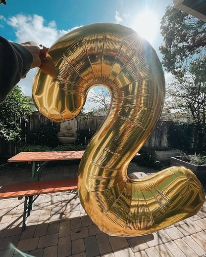 40 Inch Light Gold Number 6 Balloon, Champagne Birthday Party Decorations | 40 - Image 3