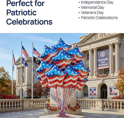 Dream Decor American Flag Star Balloons 12 Pack – 18 Inch Patriotic Foil Star - Image 7