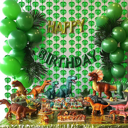 2 Packs Jungle Leaf Foil Fringe Curtain, Baby Shower, Hawaiian Aloha Luau Party - Image 2