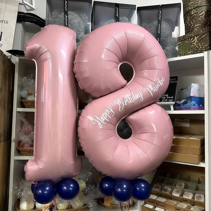 19th Birthday Balloon for Girls, 40 Inch Pastel Pink Number 19 Foil Balloons - Image 8