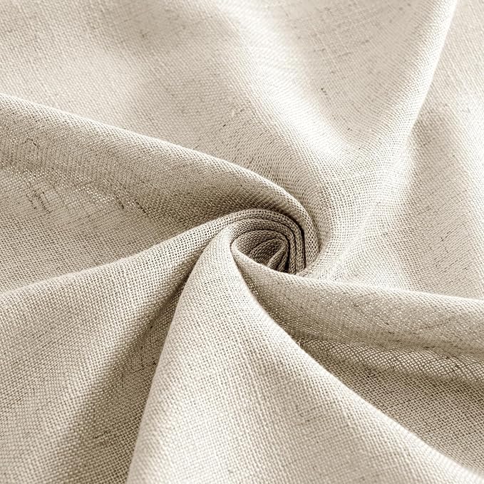 MIULEE Beige Linen Curtains 52x108 Inches 2 Panels - Image 8