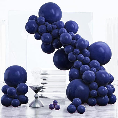 PartyWoo Navy Blue Balloons 140pcs Dark Blue Color 18 12 10 5 Inch | 18 12 10 5 by PartyWoo