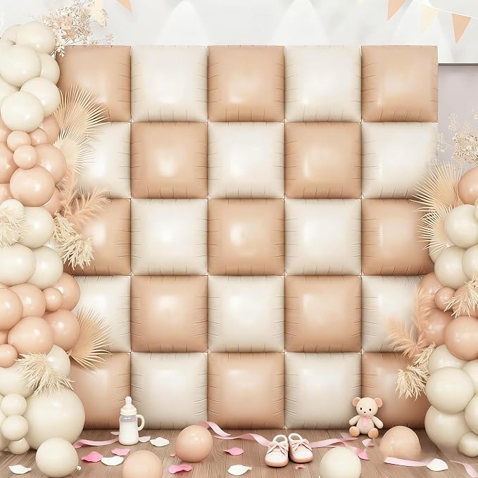 HILAVO Cream Square Foil Balloon Wall by HILAVO