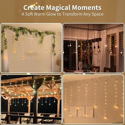 YOLIGHT Wishing Ball Curtain Lights 200 LED Window Curtain String Lights - Image 8