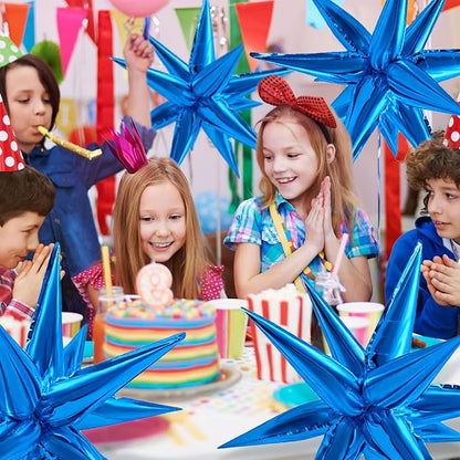 Blue Balloons Foil Star Ballons Explosion Mylar Baloons Large Spike Balloon - Image 3