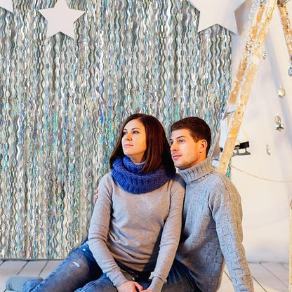 Tinsel Foil Fringe Curtains Wavy Backdrop - Image 6