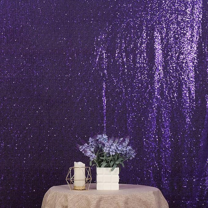Poise3EHome Purple Sequin Backdrop, 6Ft x 8Ft Glitter Photography Background - Image 3