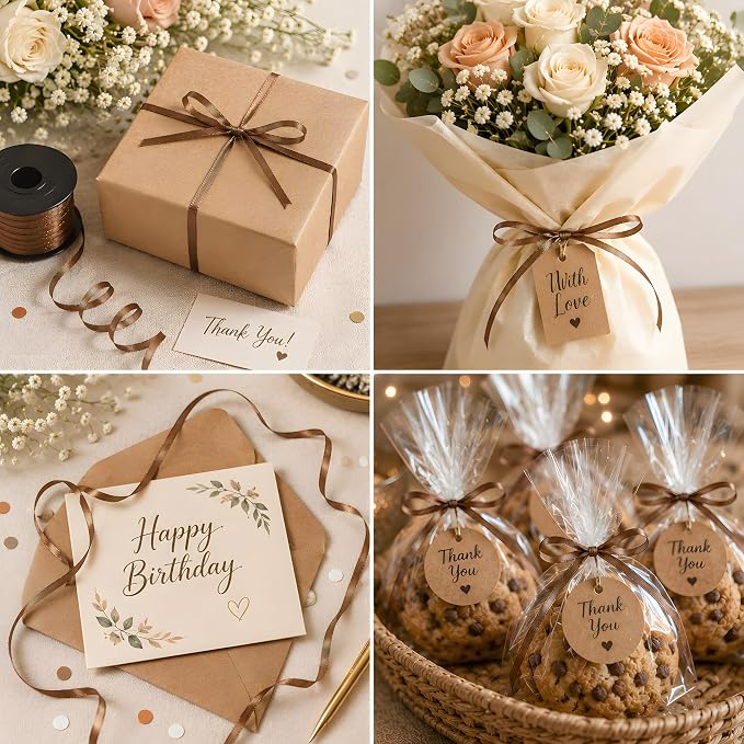BEISHIDA 500 Yards Matte Coffee Curling Crimped Ribbon Balloon String Ribbons - Image 4