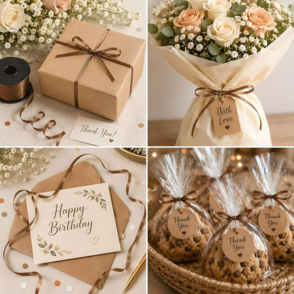 BEISHIDA 500 Yards Matte Coffee Curling Crimped Ribbon Balloon String Ribbons - Image 4