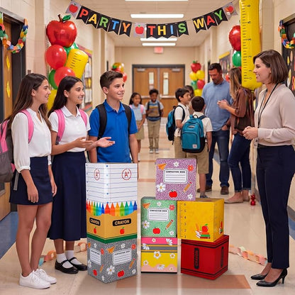 Geyoga 8 Pcs Back to School Balloon Box Decoration Sets Include Composition - Image 4