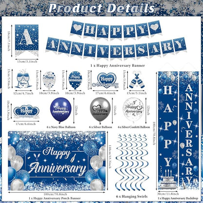 Blue Happy Anniversary Decorations - Image 3