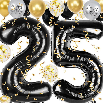 25th Birthday Decorations for Men, 40 inch 25 Balloon Numbers by Unknown