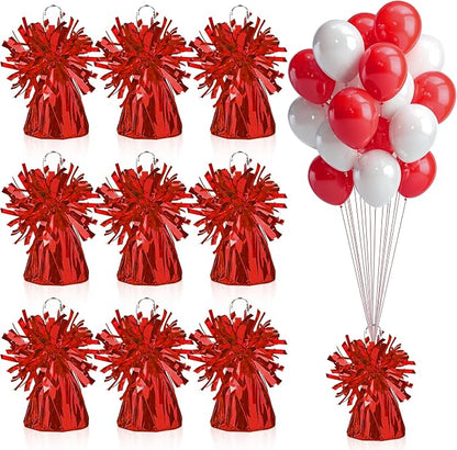 9 PCS Metallic Wrapped Balloons Weights Red Helium Balloon Weight Balloon by SPFYunion