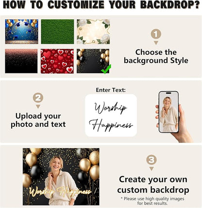 Custom Backdrop Personalized 5x5 Ft, Customized Photo Backdrop Banner - Image 2